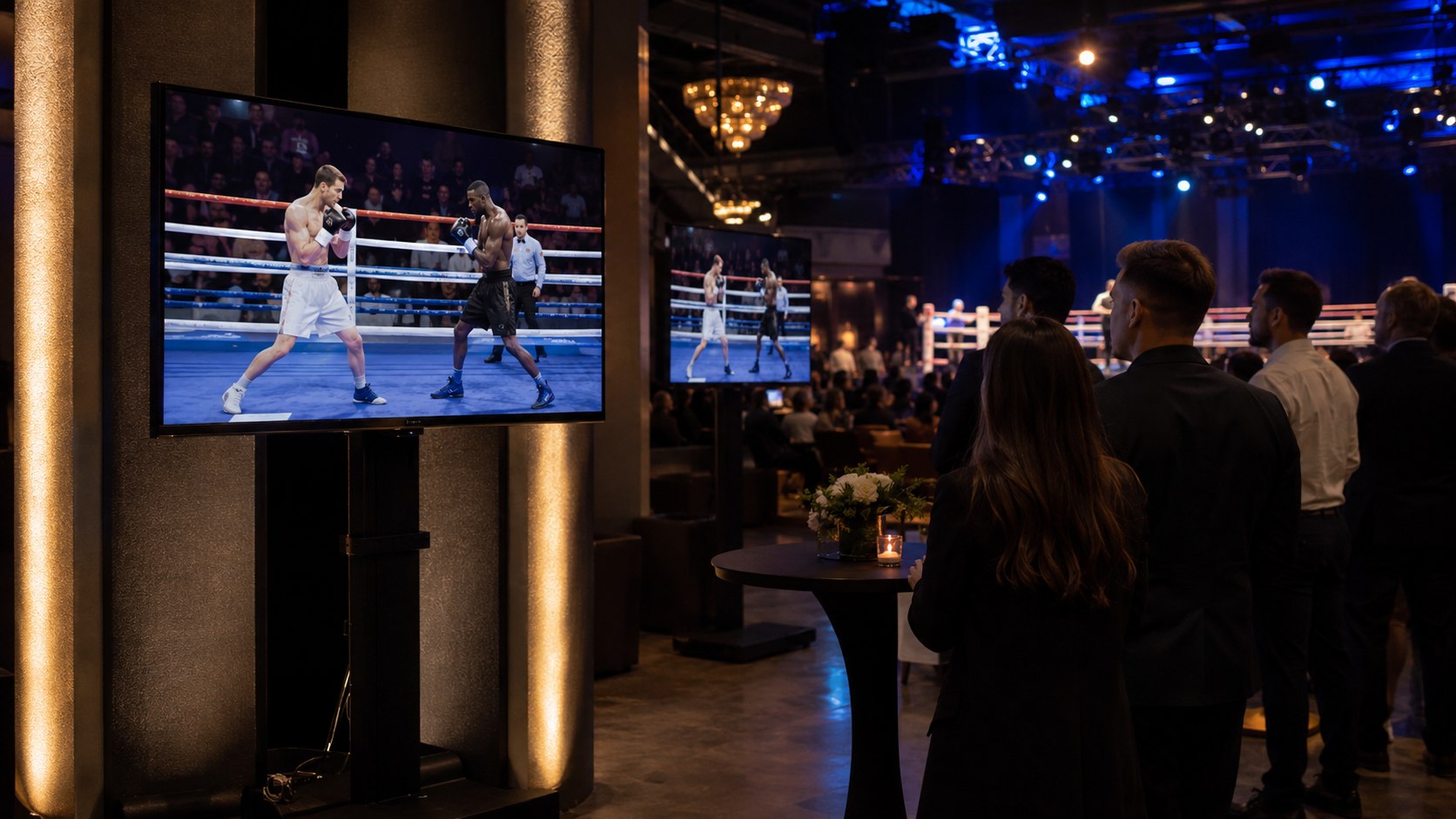 TV 65 pouces pour diffuser les combats dans les espaces du gala